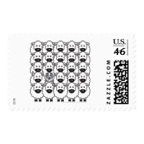 Australian Shepherd in the Sheep Stamp