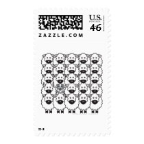 Australian Shepherd in the Sheep Postage Stamps