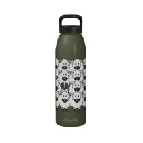 Australian Shepherd in the Sheep water bottles