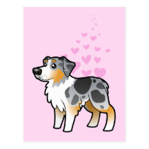 Australian Shepherd Love Post Card