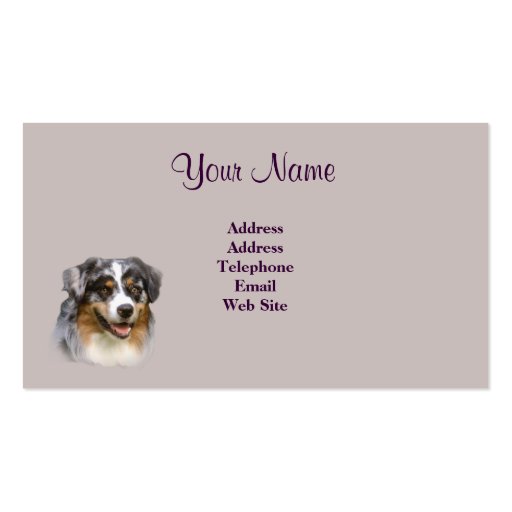 Australian Shepherd Lover Business Card (back side)