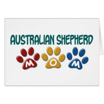 AUSTRALIAN SHEPHERD MOM Paw Print Cards