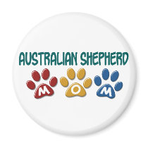 AUSTRALIAN SHEPHERD MOM Paw Print Magnet