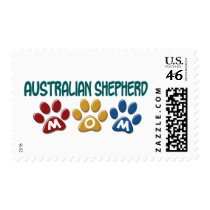 AUSTRALIAN SHEPHERD MOM Paw Print Postage Stamps