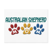 AUSTRALIAN SHEPHERD MOM Paw Print Post Cards