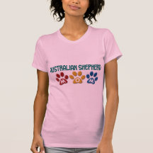 AUSTRALIAN SHEPHERD MOM Paw Print Tshirt