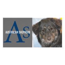 Australian Shepherd Monogram Picture Card