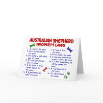 AUSTRALIAN SHEPHERD Property Laws 2 Greeting Cards