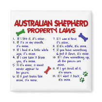 AUSTRALIAN SHEPHERD Property Laws 2 magnets by poochloverstuff AUSTRALIAN SHEPHERD Property Laws 2 magnets