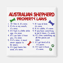 AUSTRALIAN SHEPHERD Property Laws 2 Magnets