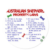 AUSTRALIAN SHEPHERD Property Laws 2 Stickers