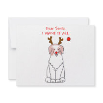 Australian Shepherd Red Dear Santa Custom Invitations