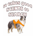 Australian Shepherd Search Dog t-shirts by knewfy Australian Shepherd Search Dog t-shirts