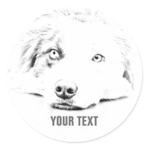 AUSTRALIAN SHEPHERD ROUND STICKER