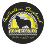 Australian Shepherd Taxi Service Round Sticker