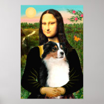 Australian Shepherd (tri) & Mona Lisa Print