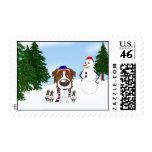 Australian Shepherd Winter Scene Stamps