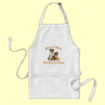 Australian Shepherds Shares A Beer apparel aprons