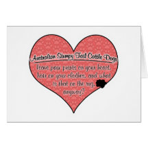 Australian Stumpy Tail Cattle Dog Paw Prints Humor Greeting Cards