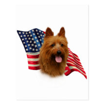 Australian Terrier Flag Post Cards