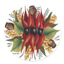 Australian Wildflowers - Sturt Desert Pea Round Sticker