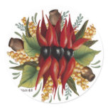 Australian Wildflowers - Sturt Desert Pea Round Sticker