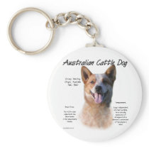 AustralianCattle Dog (redspec) History Design Keychain