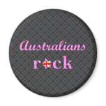 Australians Rock - Cute Pink Magnets