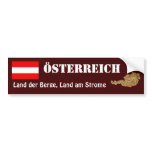 Austria Flag and Map Bumper Sticker