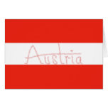 Austria - Flag and Script Greeting Card