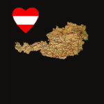 Austria Flag Heart Map Fitted AA T-Shirt