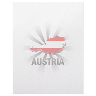 Austria Flag Map 2.0 Customized Letterhead by representmycountry