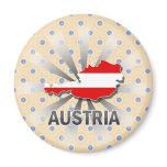 Austria Flag Map 2.0 Refrigerator Magnets