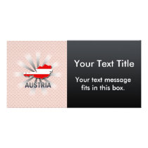 Austria Flag Map 2.0 Personalized Photo Card