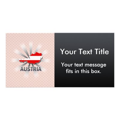 Austria Flag Map 2.0 Personalized Photo Card by representmycountry