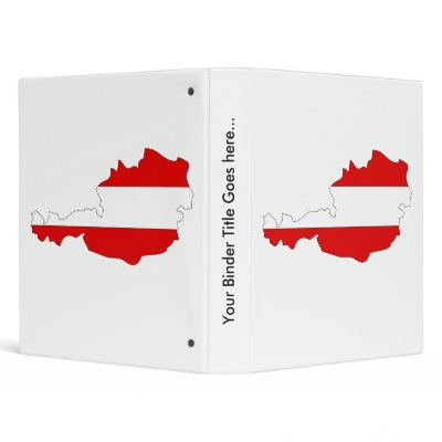Austria Flag Map full size 3 Ring Binders by representmycountry