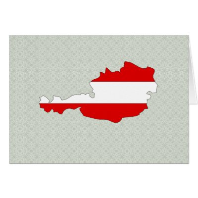 Austria Flag Map full size Greeting Cards by representmycountry