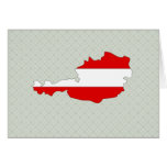 Austria Flag Map full size Greeting Cards