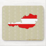 Austria Flag Map full size Mouse Pads