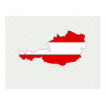 Austria Flag Map full size Postcard