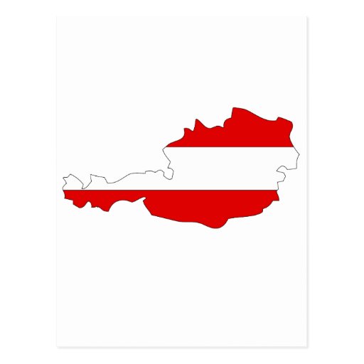 Austria flag map postcards