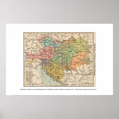 austria hungary 1911 map poster by devinmoore