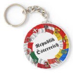 Austria & its Laender Waving Flags Key Chain
