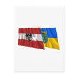 Austria & Niederoesterreich Waving Flags Post Cards