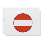 Austria Round Flag Bordered Custom Invites
