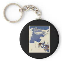 Austria Ski lodge in the Alps Keychain