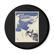 Austria Ski lodge in the Alps Refrigerator Magnets