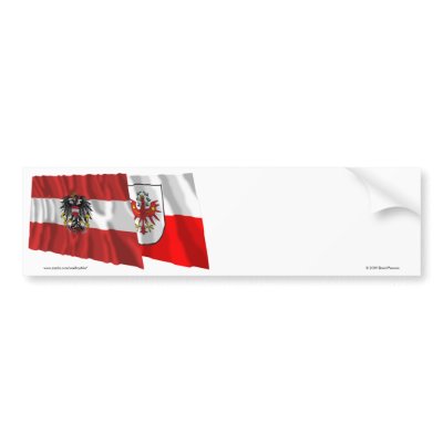 Austria & Tirol Waving Flags Bumper Sticker by Vexillophile