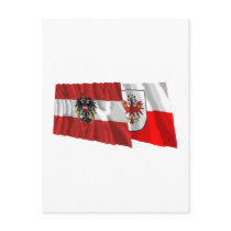 Austria & Tirol Waving Flags postcards by Vexillophile Austria & Tirol Waving Flags postcards