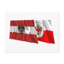 Austria & Tirol Waving Flags postcards by Vexillophile Austria & Tirol Waving Flags postcards